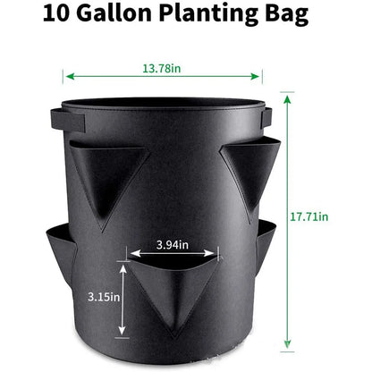 Multi-Mouth Grow Bag – 5/7/10 Gallon Reusable Planting Bags for Strawberry, Tomato, Herbs, and Flower Planters