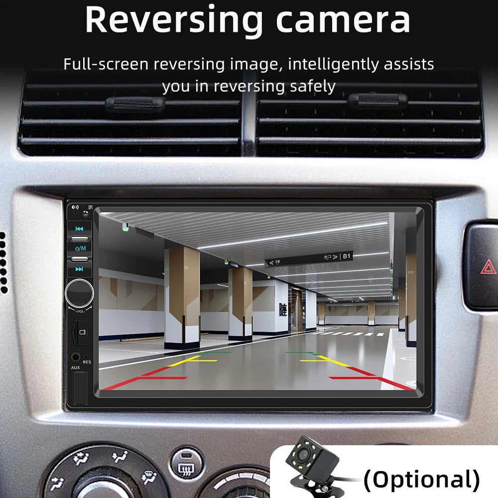 HIPPBQCC 7" 1DIN Car Radio MP5 Multimedia Player – Touchscreen FM ISO Power Aux Input Bluetooth USB Mirror Link Autoradio