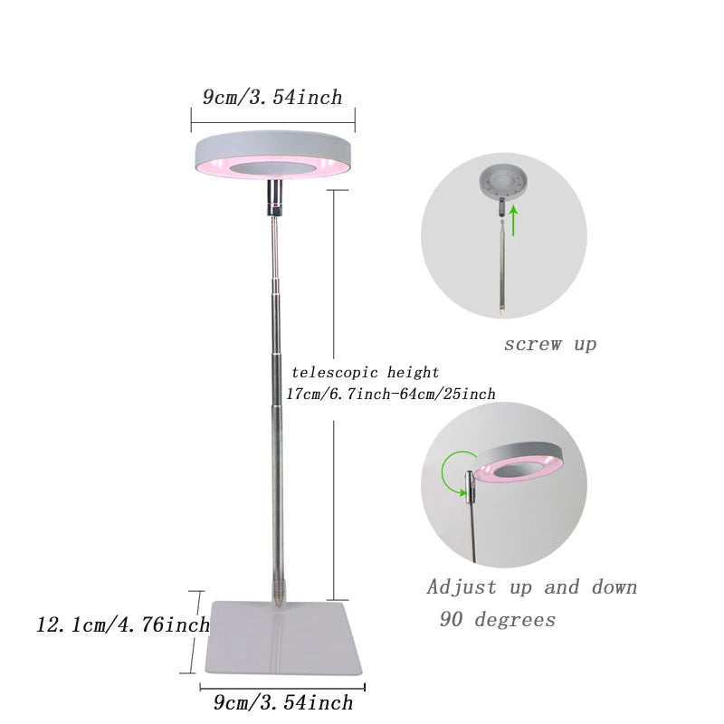 Full Spectrum Indoor Solar LED Growth Light - Four Gear Dimming for Fleshy Plants, Flower & Floor Telescopic Fill Light