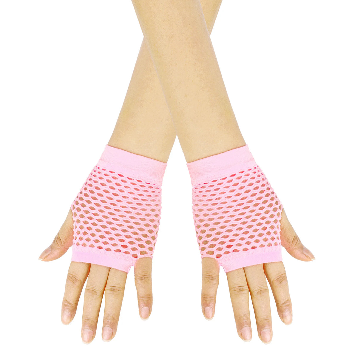 Fingerless Mesh Gloves - Solid Color Short Fishing Net Gloves for Parties & Dance