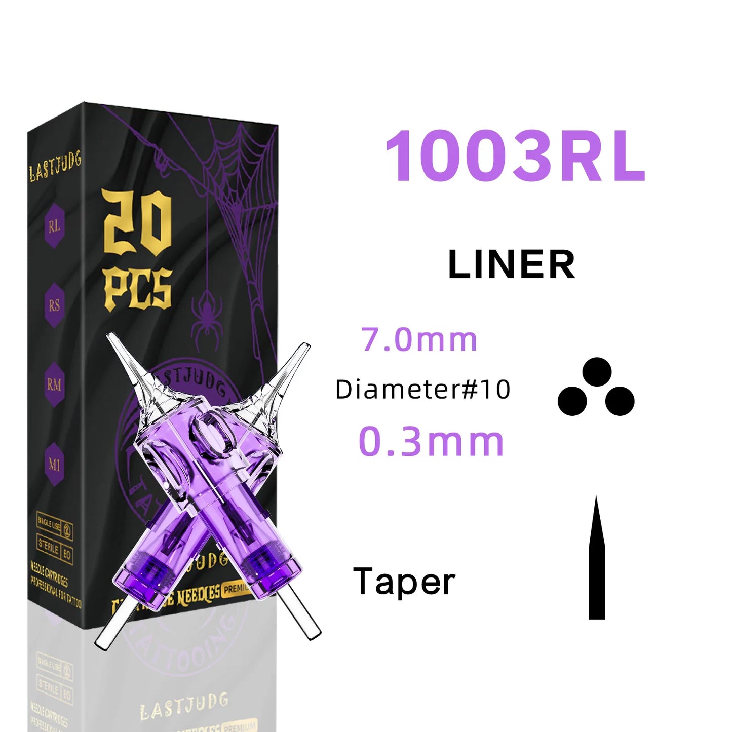 LASTJUDG 20PCS Disposable Tattoo Cartridge Needles – RL RS M1 RM for Permanent Makeup & Tattoo Pen