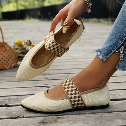 Women's Ballet Flats – Elegant Low Heel Sneakers with Pointed Toe by Socofy, Comfortable Casual Shoes on Sale