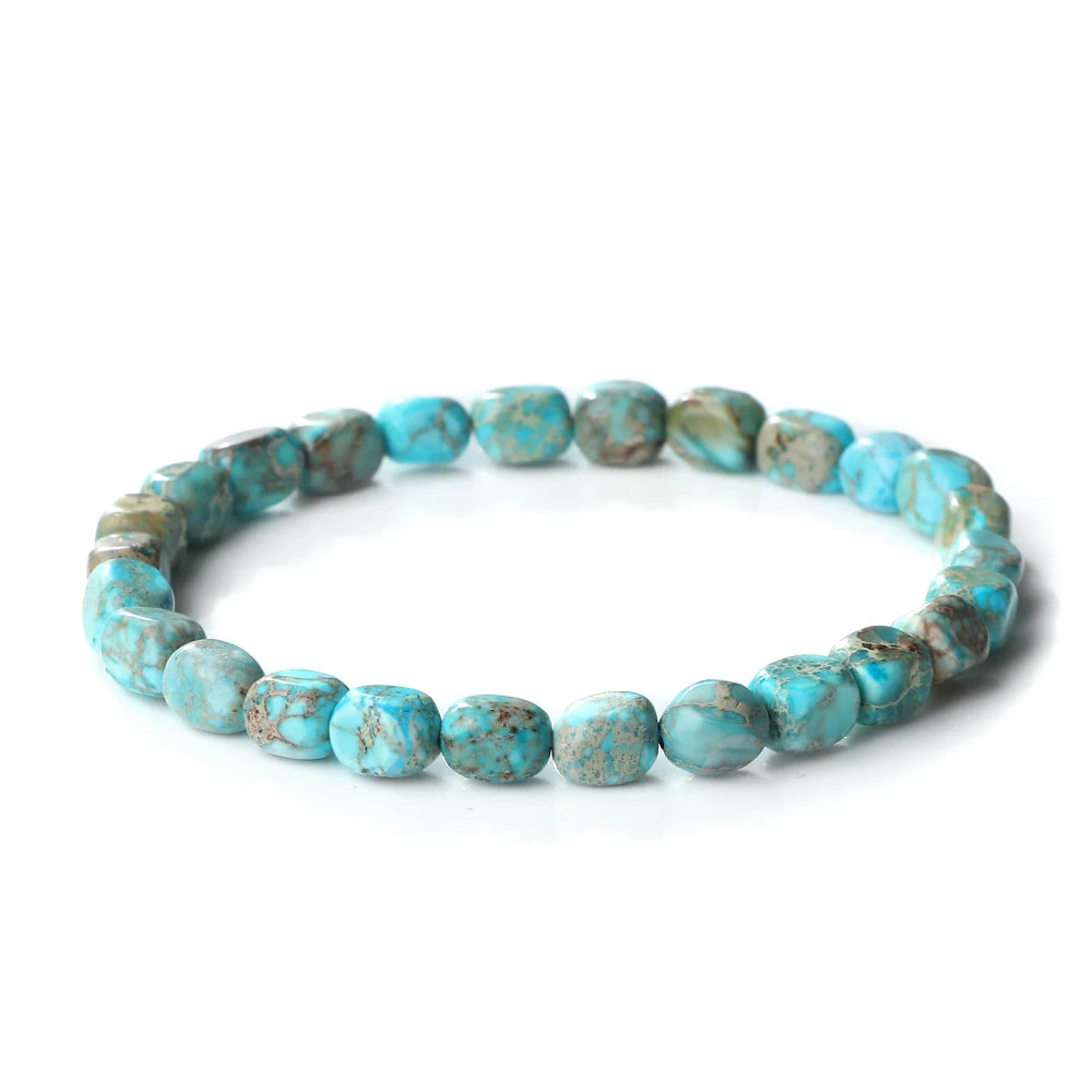 Natural Onyx Stone Bracelet - Bohemian Vintage Charm Elastic Yoga Jewelry for Women & Men