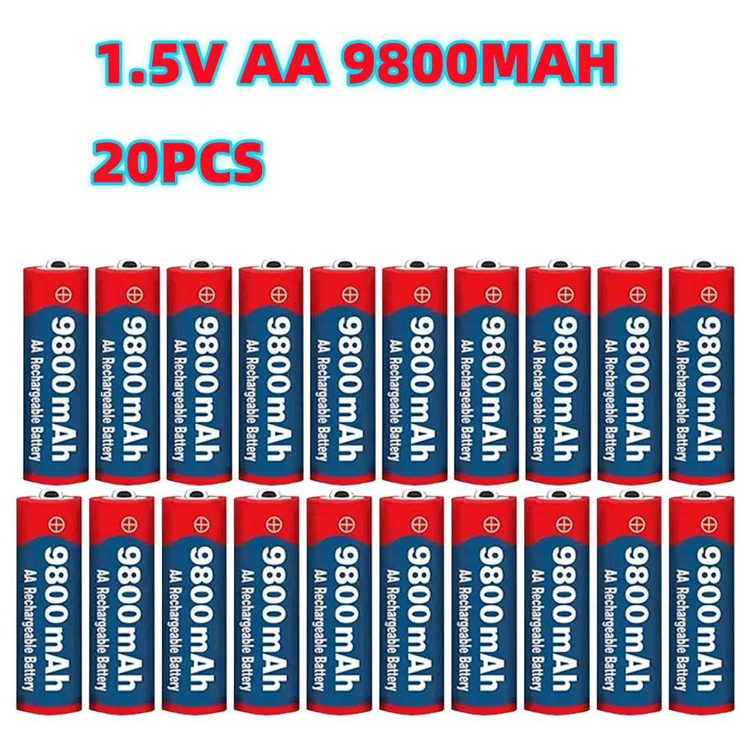 1.5V AA 9800mAh Rechargeable Battery – High-Quality Original AA for LED Lights, Toy Cameras, Microphones