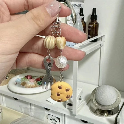 Cute 3D Strawberry Cake Phone Charm Strap – Cookie Pendant Lanyard Keycord for iPhone, Camera, Bag & Girls' Accessories