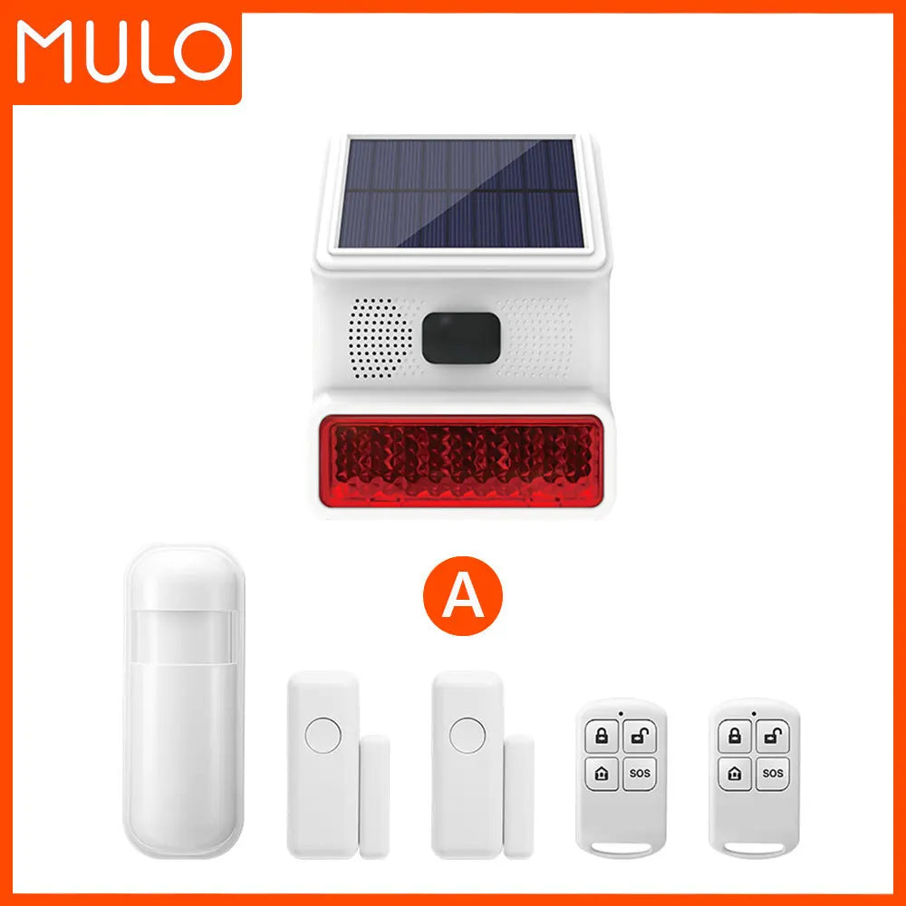 Upgraded Wireless Solar Outdoor Alarm – 433MHz Waterproof LED Flash Security for Home, Garage & Carport