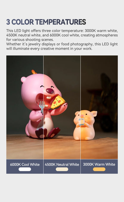 TTARTISAN Mini LED Fill Light - Magnetic Mount Retro Film Style Video Light, 0.5W, 3000/4500/6000K, CRI 95+, 300mAh Cold Shoe