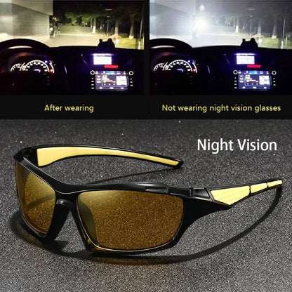 Vintage Square Frame Night Vision Glasses – Unisex Anti-Glare, Anti-Reflective UV400 Eyewear