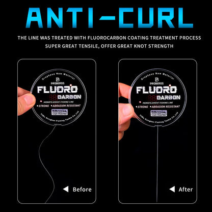 PROBEROS 100M Fluorocarbon Fishing Line - Carbon Fiber Monofilament Leader Line for Carp & Sinking Fishing Tackle
