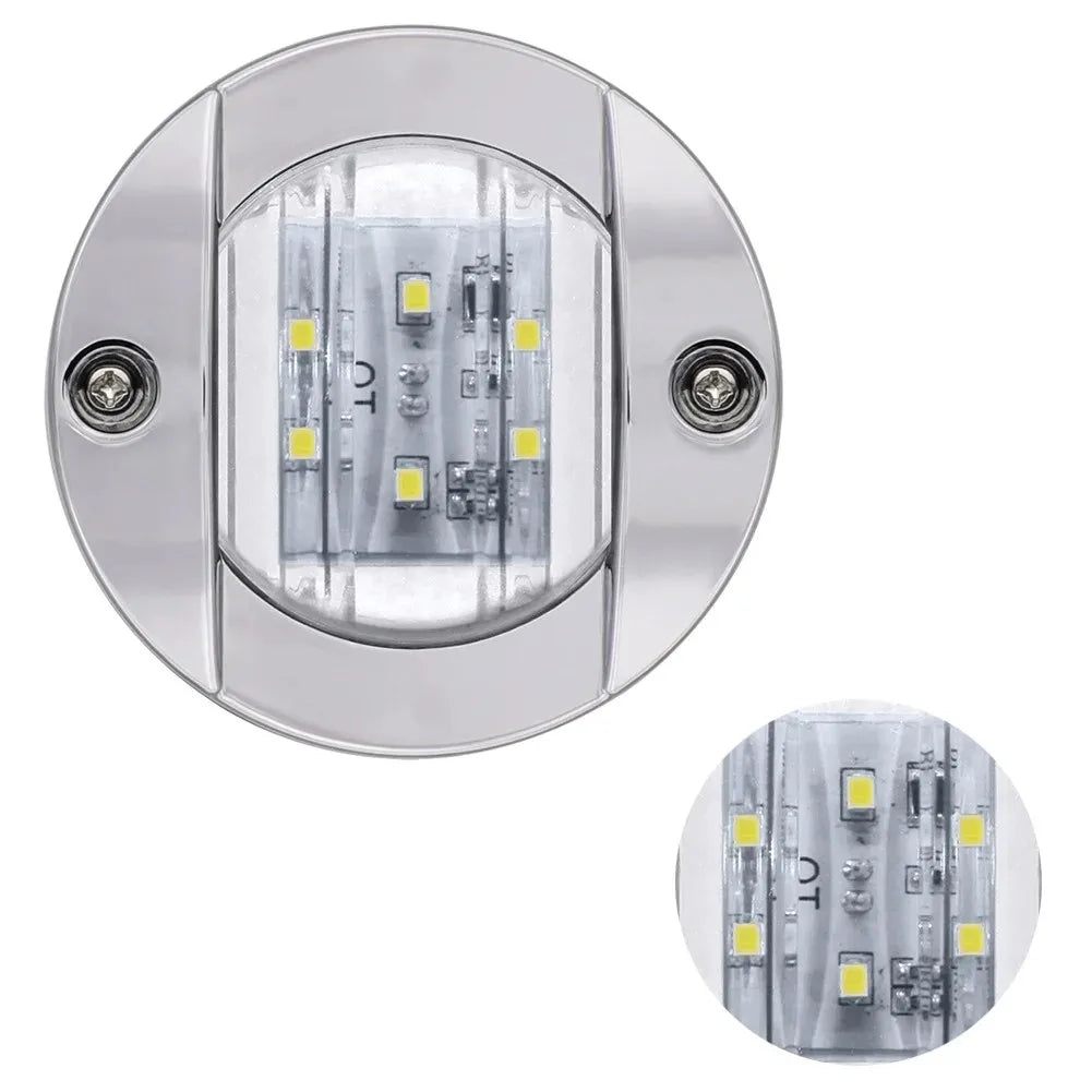 Blue & White Marine LED Deck Courtesy Lights – Waterproof Stern Transom Boat Lamps (1-4pcs)