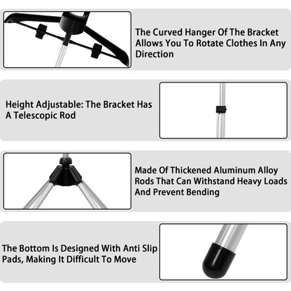 Telescopic Steamer Stand: Height Adjustable Rack for Effortless Garment Steaming - Foldable and Convenient Standing Hanger