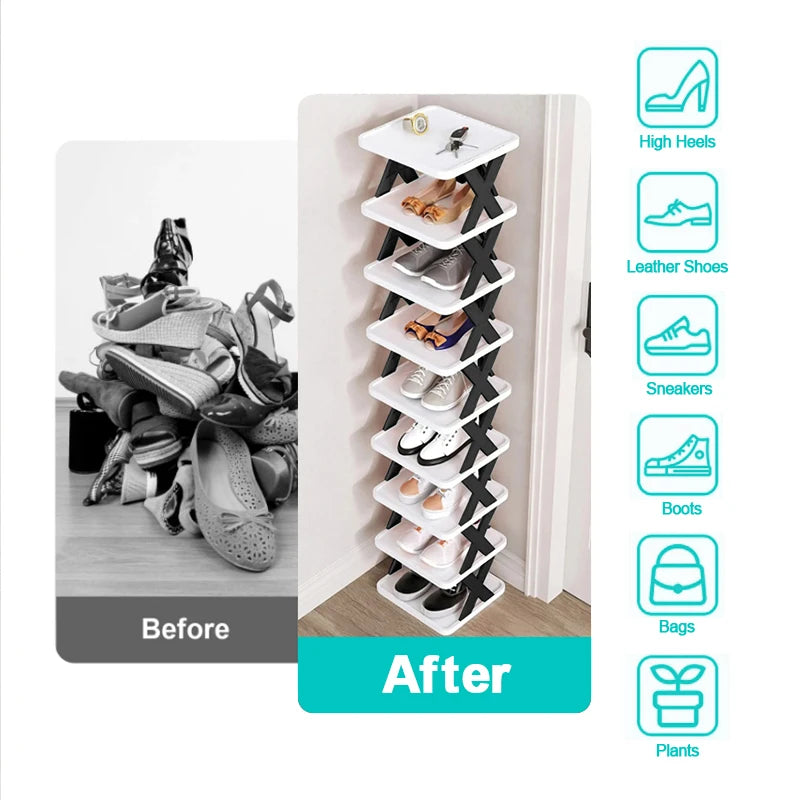 Multi-Layer Detachable Shoe Rack Storage Organizer — Space-Saving Household Shoe Shelf Cabinet