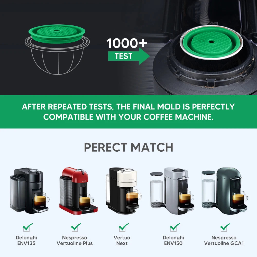 Reusable Silicone Lid for Nespresso Vertuo Next Coffee Capsules, Food-Grade Pod Cover for Eco-Friendly Coffee Brewing Refill System