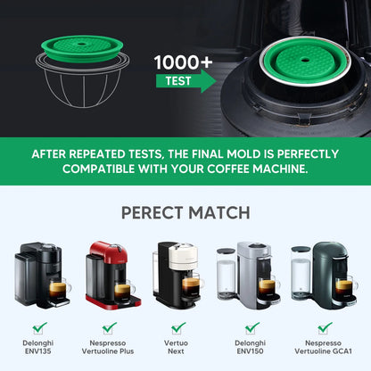 Reusable Silicone Lid for Nespresso Vertuo Next Coffee Capsules, Food-Grade Pod Cover for Eco-Friendly Coffee Brewing Refill System