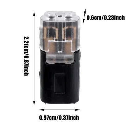 50/1PCS 2-Pin Plug-In Wire Connectors - Double-Wire Locking Buckle LED Cable Terminal Blocks