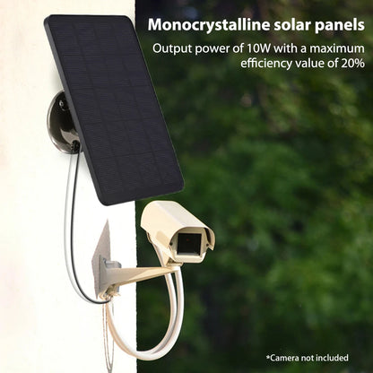 10W 5V Solar Panel Charger – 2 in 1 Micro USB & Type-C for Security Cameras & Small Home Light Systems