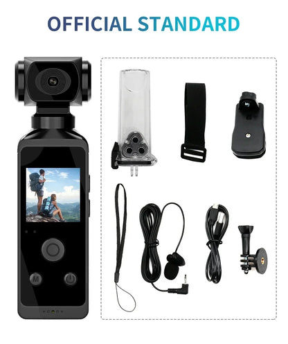 4K Ultra HD Pocket Action Camera — 270° Rotatable Vlog Sports Cam with WiFi, Waterproof Case & Helmet Mount