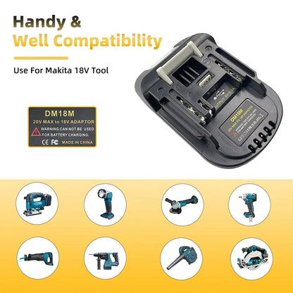 Battery Adapter Converter - Dewalt 20V DCB200 DCB205 to Makita BL1830 Power Tool Compatibility Adapter