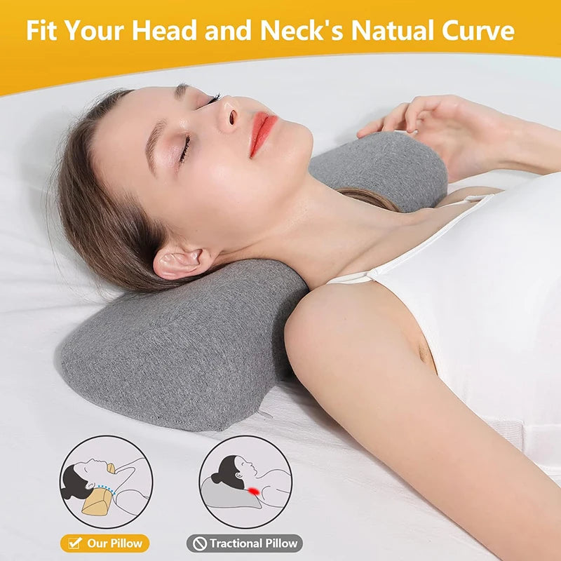 Cervical Memory Foam Contour Pillow – Ergonomic Orthopedic Bed Pillow for Side Sleepers & Neck Support
