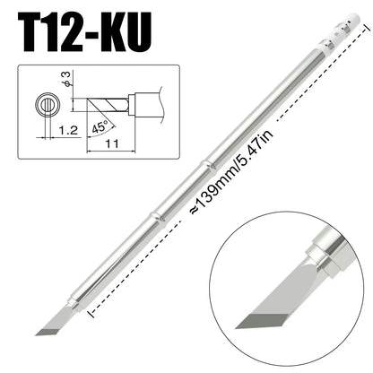 T12 Soldering Iron Tips - Universal Replacement Tips for Hakko FX951 FX-950 Welding Stations