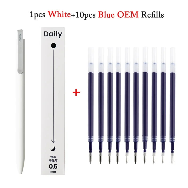 KACO Metal Clip Gel Pen - 0.5mm Black Ink Quick Dry Signature Pen with 800M Smooth Writing Capacity
