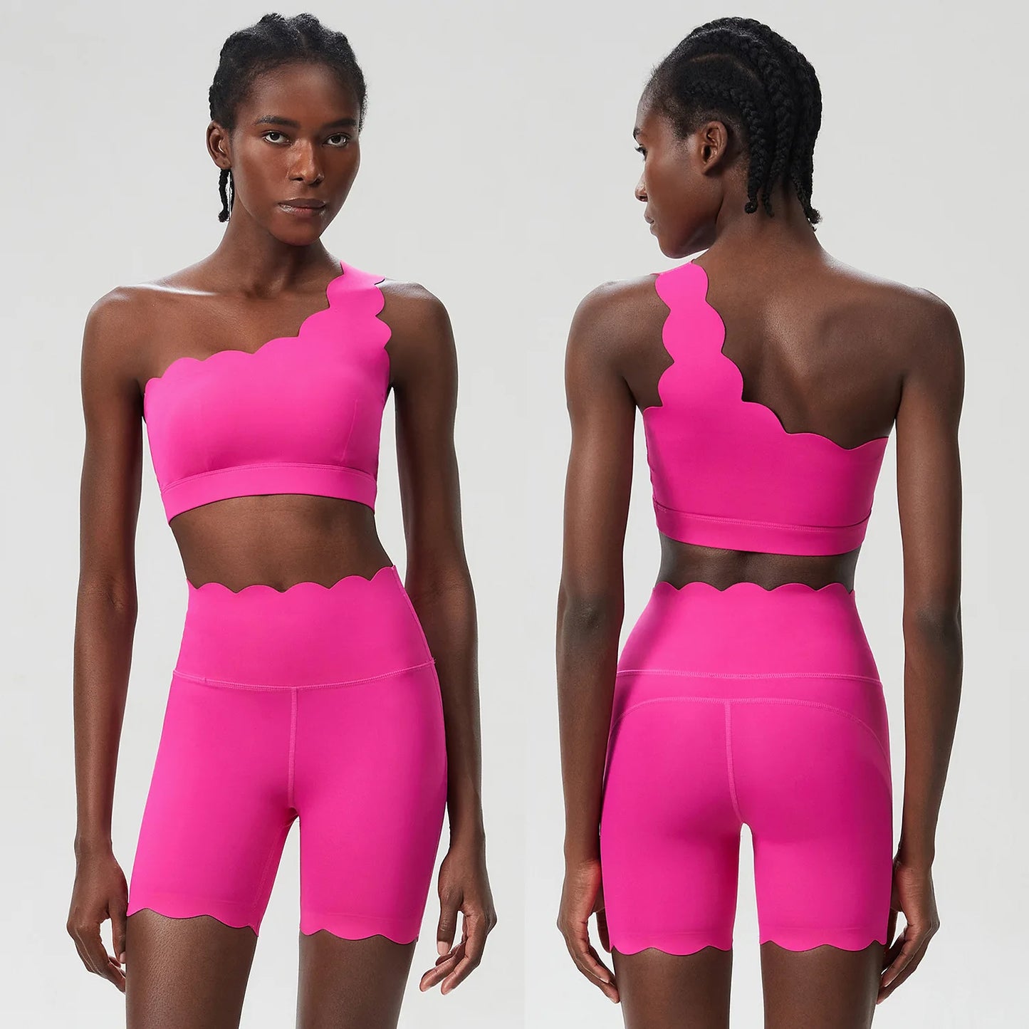 2PCS Women’s Seamless Yoga & Fitness Set – Sports Bra with Leggings & Gym Shorts Workout Outfit
