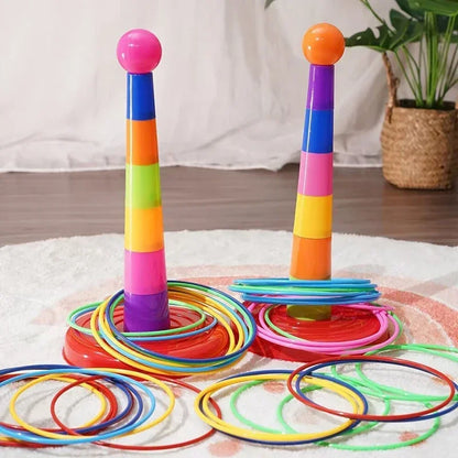 Kids Throw Ring Stacking Circle Game Toy – Interactive Indoor & Outdoor Parent-Child Educational Early Learning Fun Gift