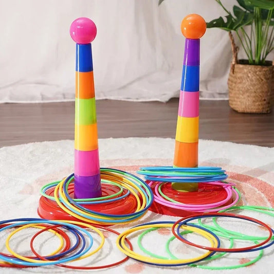 Kids Throw Ring Stacking Circle Game Toy – Interactive Indoor & Outdoor Parent-Child Educational Early Learning Fun Gift