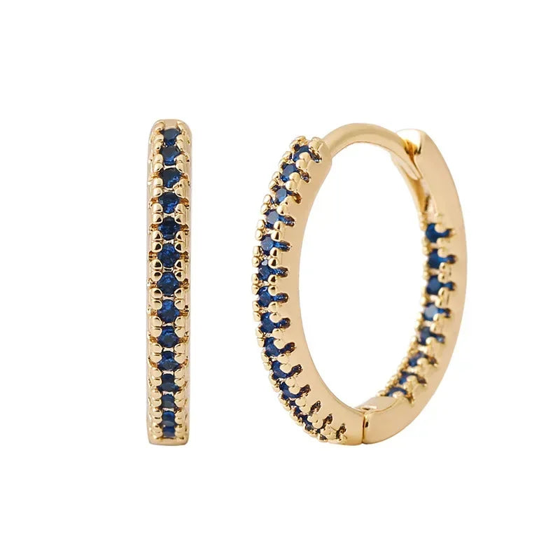Colorful Zircon Round Earrings – Elegant Jewelry for Women, Stylish Daily & Party Wear Accessories