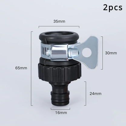 2PC Universal Faucet Adapter Set - Plastic Hose Fittings with Quick Connect for Car Wash & Garden Irrigation