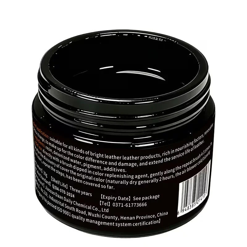 Brown Leather Recoloring Balm 30g - Leather Dye for Shoes, Furniture, Bags, and Accessories