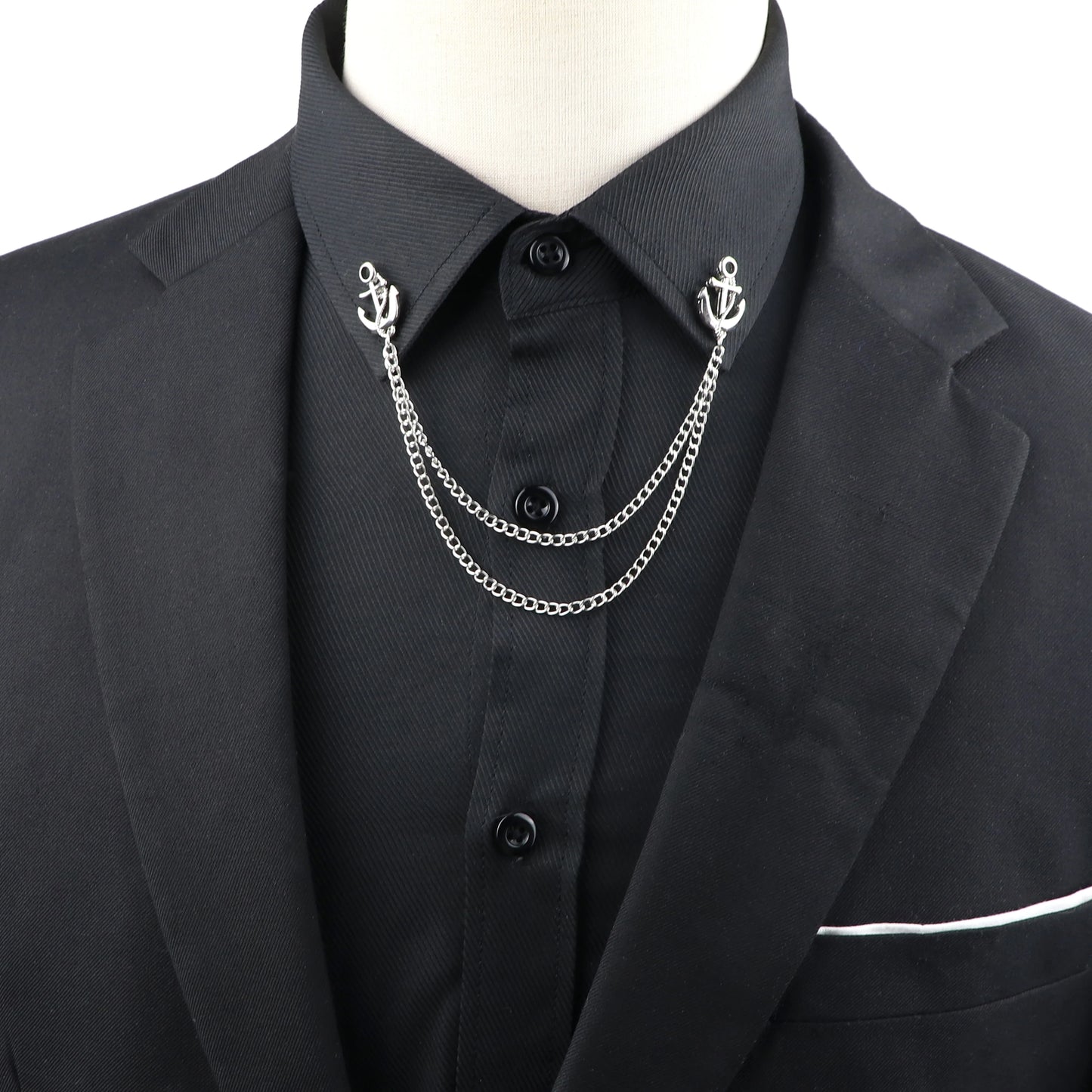Fashion Gentleman Tassel Brooch – Men’s Suit & Shirt Lapel Pin with Chain, Pearl & Star for Wedding or Party