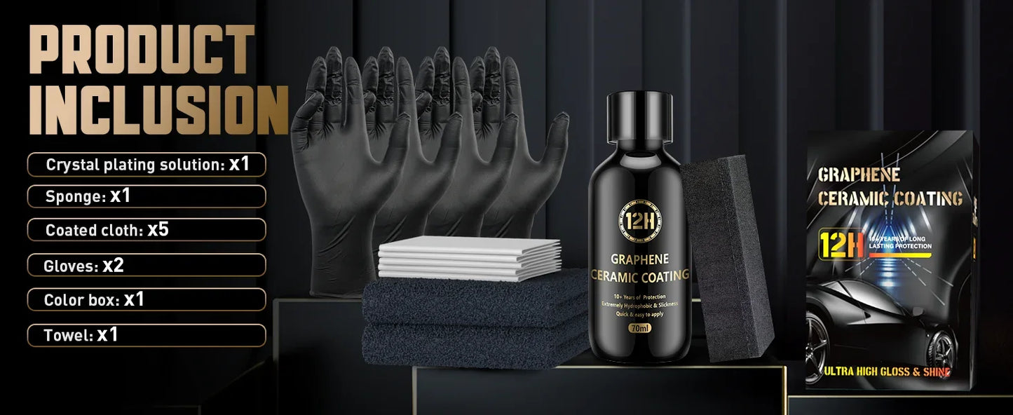 Graphene Ceramic Coating – 12H/20H Self-Healing UV Protection for Professional Car Detailing (10+ Years)