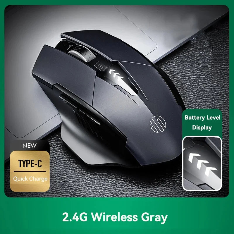 INPHIC Rechargeable Bluetooth Wireless Mouse – 2.4G Silent Office Mouse for PC, Laptop, Tablet & Smartphone