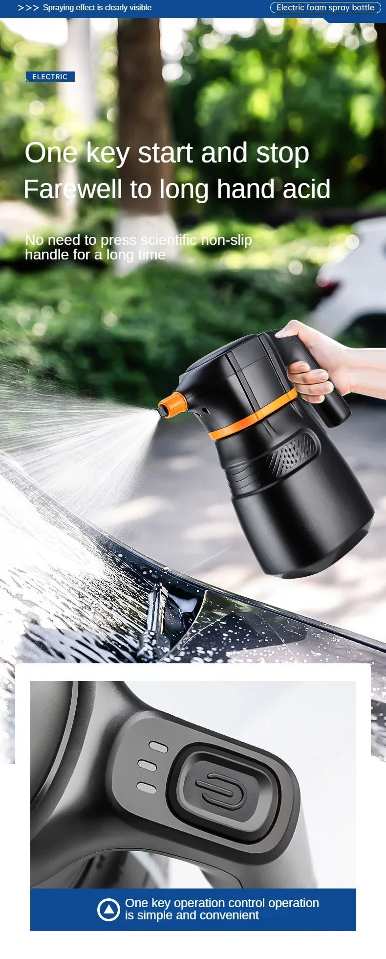 LEIBOO Electric Foam Sprayer – Battery-Powered High-Pressure Snow Cannon for Car Wash & Detailing