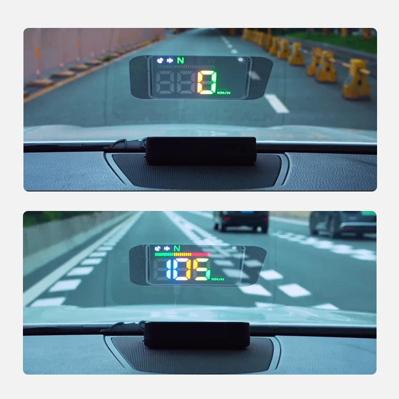 KWHUD GPS Head-Up Display Speedometer – Digital Windshield Projector USB Plug & Play Car Speed Monitoring Device