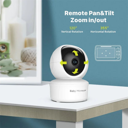 Babystar 5" Video Baby Monitor — Remote Pan-Tilt-Zoom Camera with Two-Way Audio, VOX Mode, and Lullabies