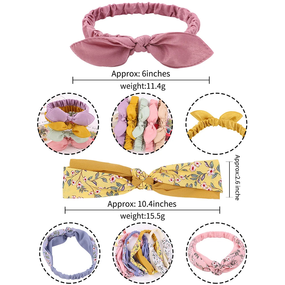 Vintage Boho Suede Headbands for Women – Soft Solid Print Cross Knot Elastic Hairbands & Bandanas for Girls