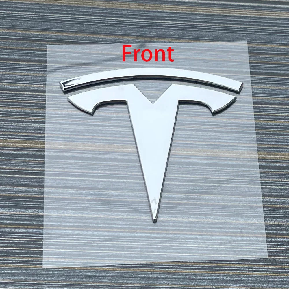 Tesla Model 3 & Y Logo Sticker – Front Hood & Rear Trunk Badge Car Accessory