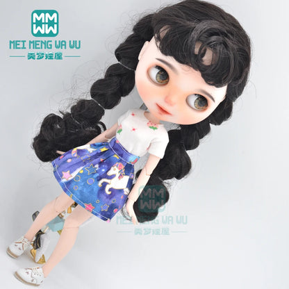 Blythe Doll Accessories Set – Fashion Sweatshirt, Shoe Covers & Sneakers for Blythe & Azone Dolls, Christmas Gift