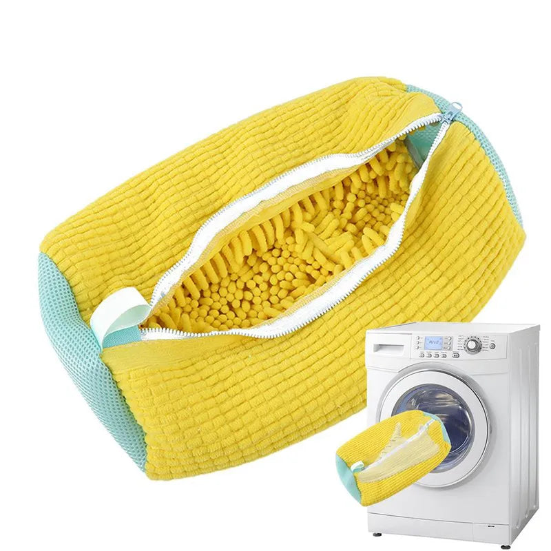 Easy-Clean Cotton Shoe Laundry Bag - Fluffy Fiber Washing Net for Dirt Removal and Anti-Deformation Shoe Organizer