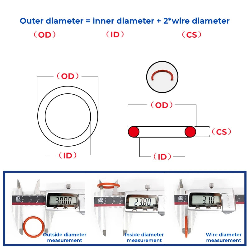 VMQ Red Silicone O-Ring Seal – Food Grade Waterproof Gasket Washer, 5–80mm OD, Insulated Sealing Ring