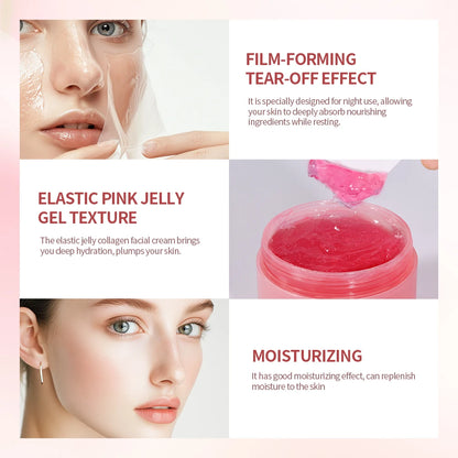 Collagen Jelly Cream – Hydrolyzed Overnight Peel-Off Facial Mask for Hydration & Firming
