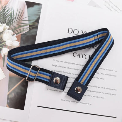 Elastic Buckle-Free Canvas Belt for Women – Stretch Waist Belt for Jeans & Pants, Invisible Lazy Belt