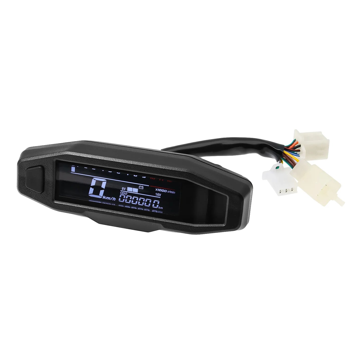 AD Universal Motorcycle Digital Speedometer – LED Tachometer Dashboard Instrument Panel with LCD Display & Y Bracket