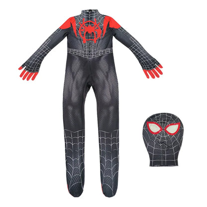 2025 Spiderman Cosplay Costume – Miles Morales Superhero Zentai Jumpsuit for Boys & Girls, Halloween & Carnival