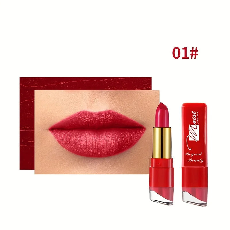 12 Colors Creamy Moisturizing Lipstick – Long-Lasting, Women & Schoolgirl Makeup for Beginners, Leaning Tower Lip Makeup