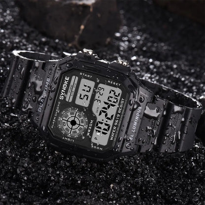 SYNOKE Men's Military Sports Digital Watch – Waterproof Luminous Chronograph Wristwatch