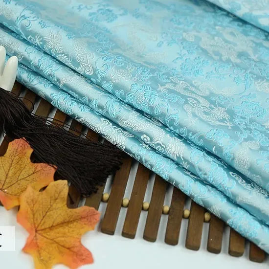 0.5/1/2m Brocade Satin Fabric — Dragon Pattern Material for Sewing, DIY Crafts, Gift Boxes & Patchwork