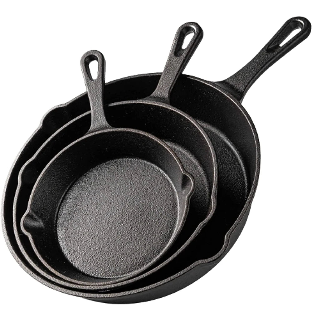 Cast Iron Frying Pan – 14/16/20cm Non-Stick Skillet for Omelettes, Pancakes & Induction Cooking